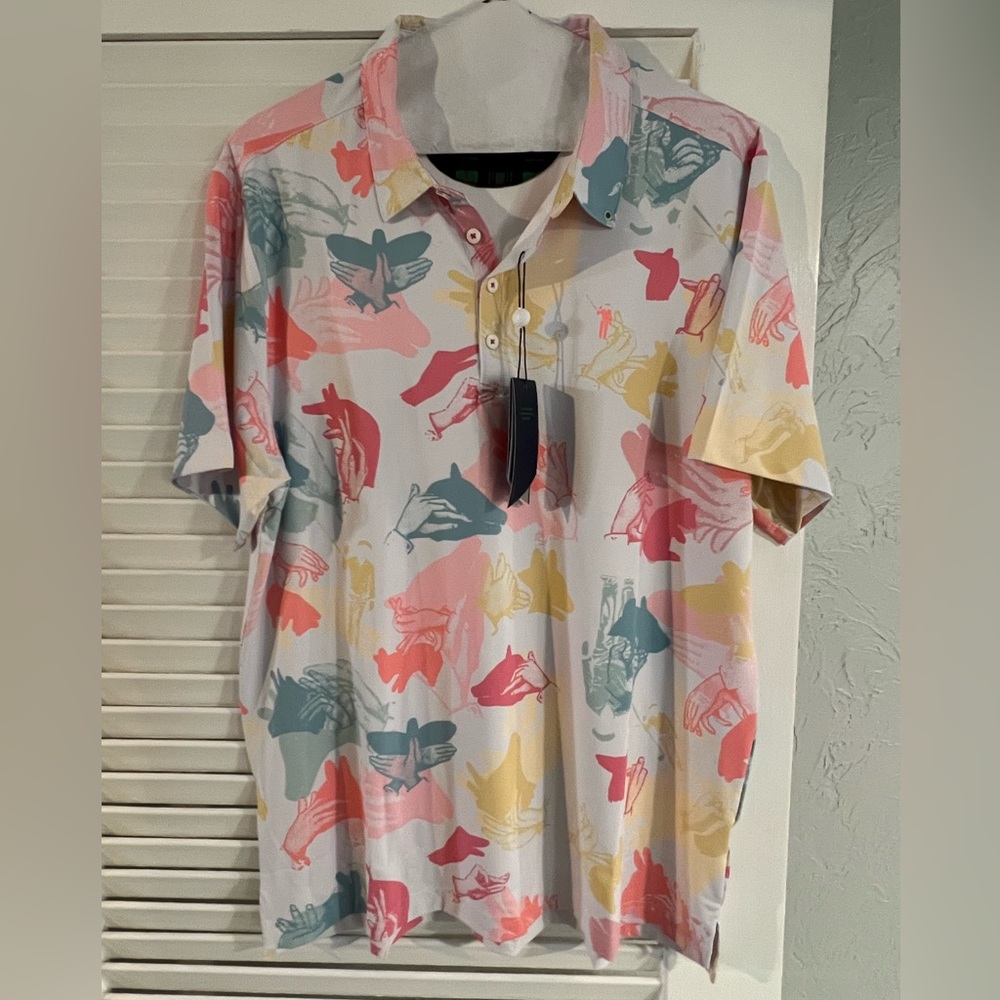 New William Murray Happy Hands Golf Polo - L MSRP $88